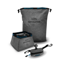 Load image into Gallery viewer, Reiseset für Hunde mit Reisenapf, Futter-Aufbewahrungstasche, Kotbeutel - 3 PIECE DOG TRAVEL BUDDY (B-Ware)