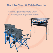 Lade das Bild in den Galerie-Viewer, Camping Picnic Double Chair & Table Bundle - KUMPL