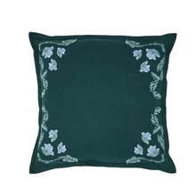 Lade das Bild in den Galerie-Viewer, Hanf Kissenbezug - Floral Teal (B-Ware)