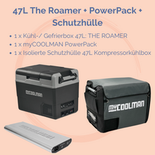 Lade das Bild in den Galerie-Viewer, myCOOLMAN PowerPack am The Roamer: 47L Kühl-/Gefrierbox. Farbe: Silber. MyCOOLMAN.