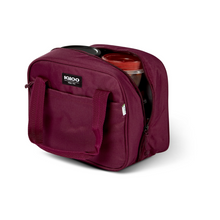 Lade das Bild in den Galerie-Viewer, REPREVE Lily Lunch Bag. praktisch und nachhaltig. Perfekt für Camping und Caravaning. Farbe: Dunkelrot. Produktbild seitlich offen