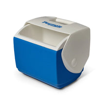 Lade das Bild in den Galerie-Viewer, Playmate Elite 6L Kühlbox. praktisch. Perfekt für Camping und Caravaning. Farbe: Blau. Igloo. Produktbild seitlich offen