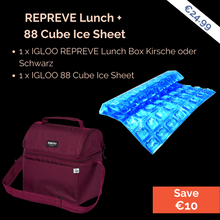 Lade das Bild in den Galerie-Viewer, Bundle Deal: REPREVE Lunch Bag + 88 Cube Ice Sheet ; Perfekter Bundle für Camping und Caravaning ; Farbe: Rot und Blau ; Igloo ; Produktbild