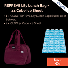 Lade das Bild in den Galerie-Viewer, Bundle Deal: REPREVE Lily Lunch Bag + 44 Cube Ice Sheet ; Perfekter Bundle für Camping und Caravaning ; Farbe: Rot und Blau ; Igloo ; Produktbild