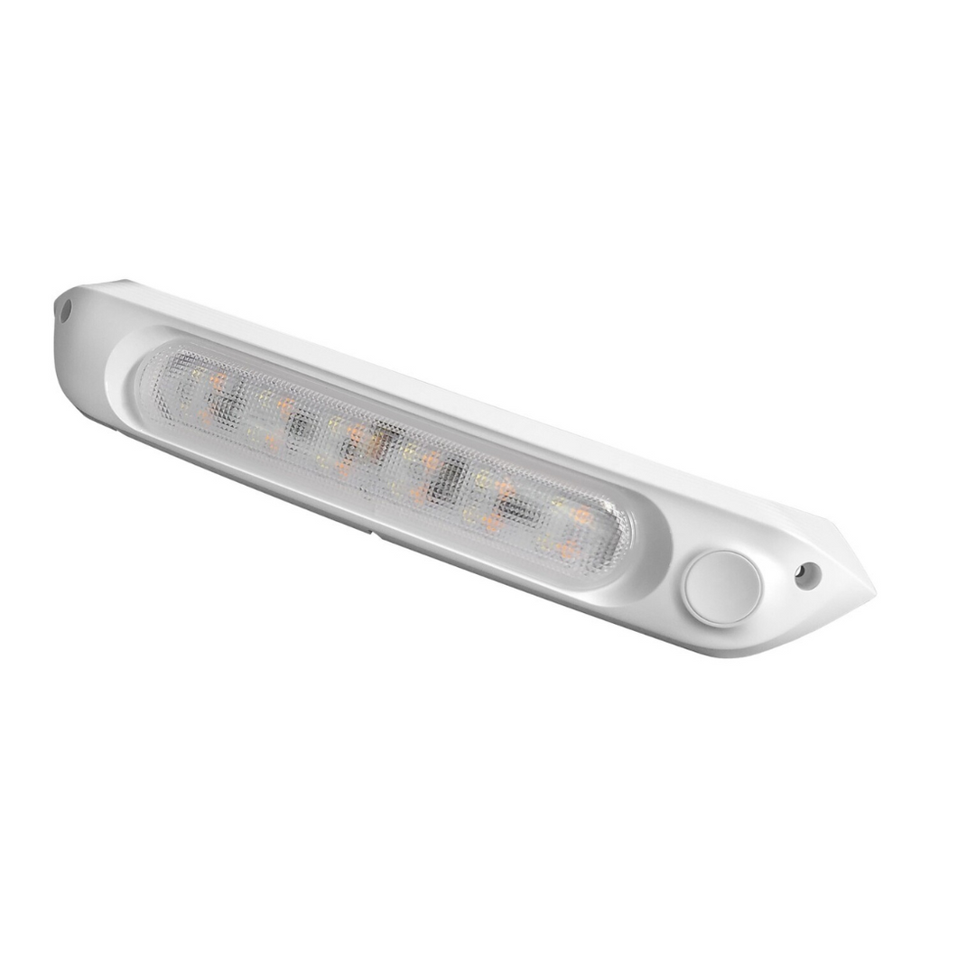 White Dual Led (white/amber) Awning Light - With Switch 287mm