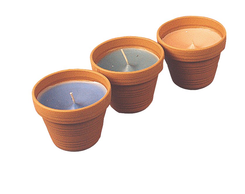 Citronella-Kerzen-Tontöpfe (3er-Pack)