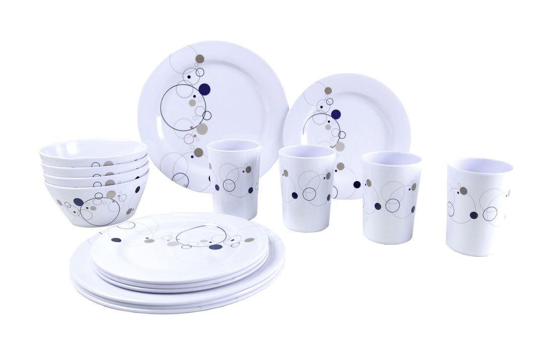 Melamine set DROPS NAVY BLUE 16 pcs (R)