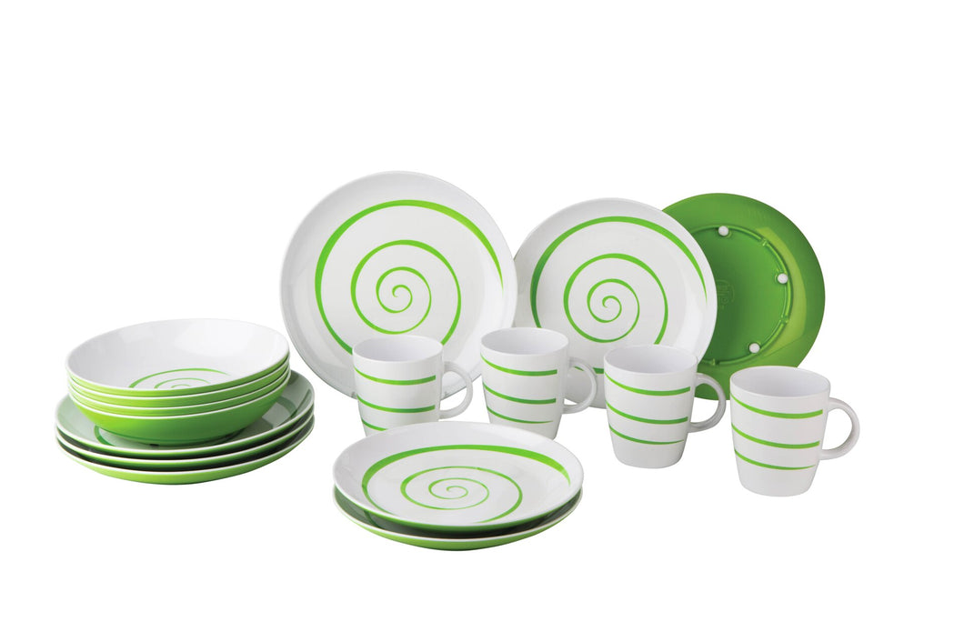 Melamine set TWIST green 16 pcs (R)