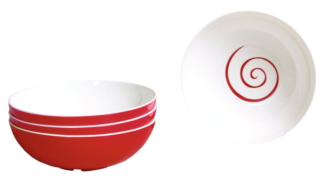 Cereal bowl set TWIST red 4 pcs (R)