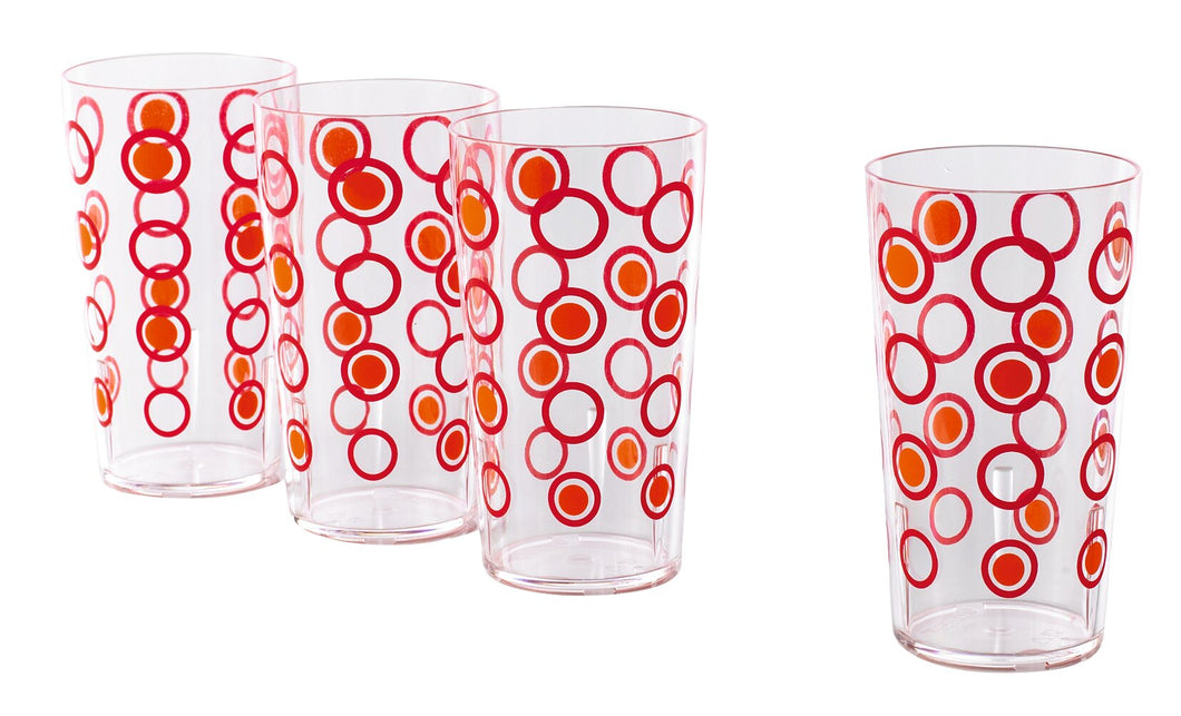 Glasses 3+1 red-orange (R)