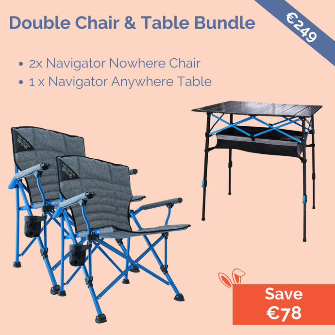 Camping Picnic Double Chair & Table Bundle - KUMPL