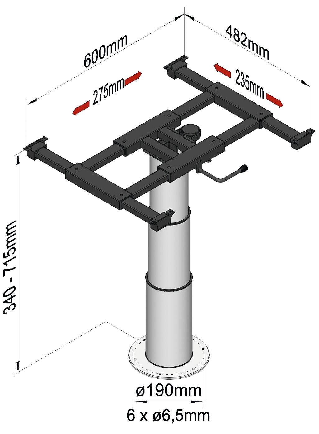 Lift frame with displacement