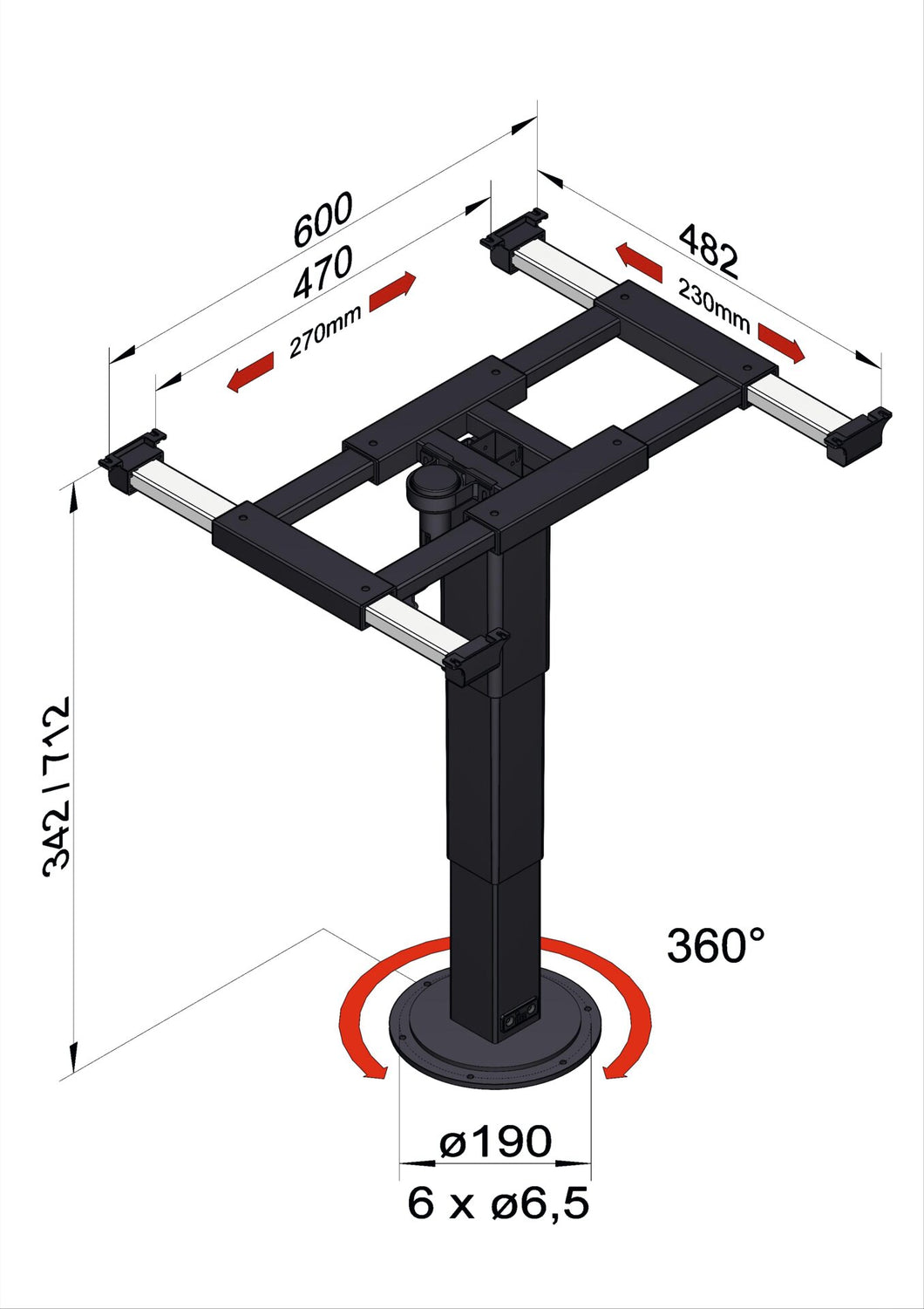 Click-clack lift frame