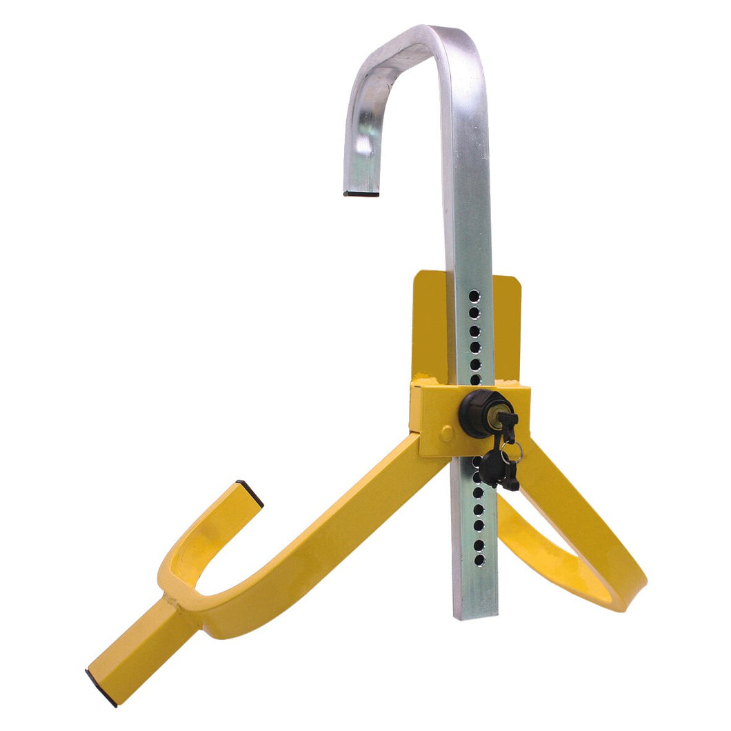 Wheel claw with safety lock