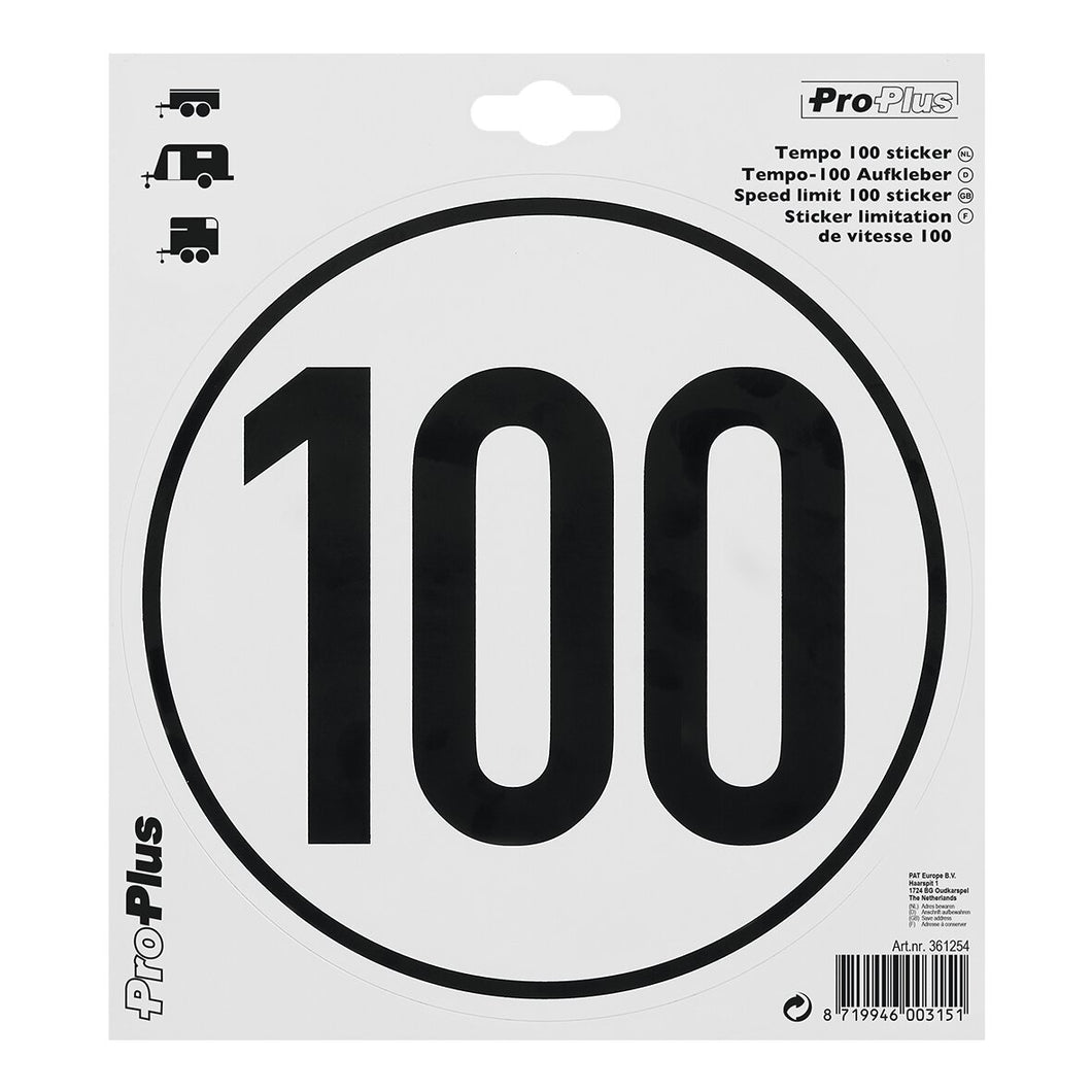 Speed sticker 100 km/h