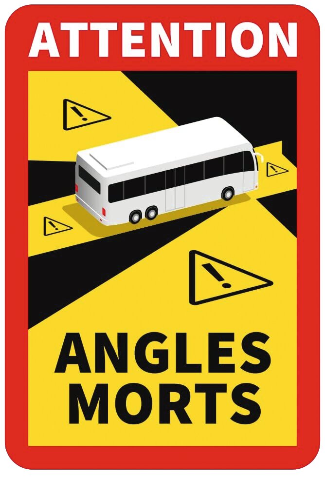 Blind spot sticker France bus (set of 3)