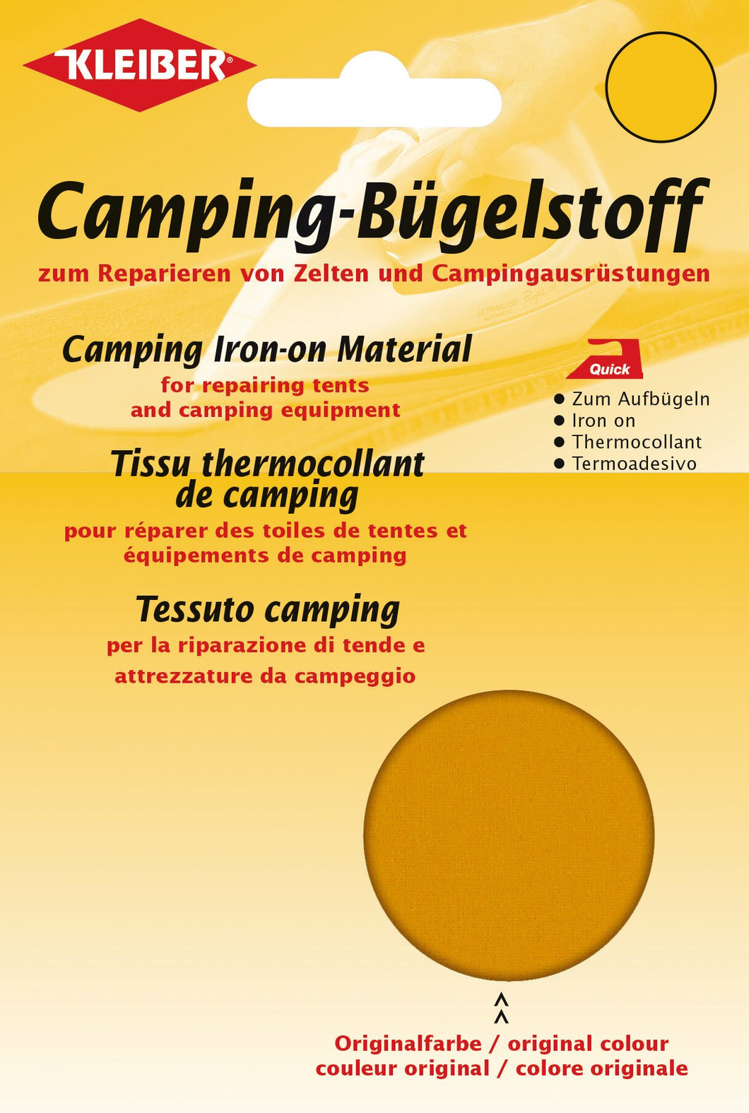 Camping iron-on fabric gray