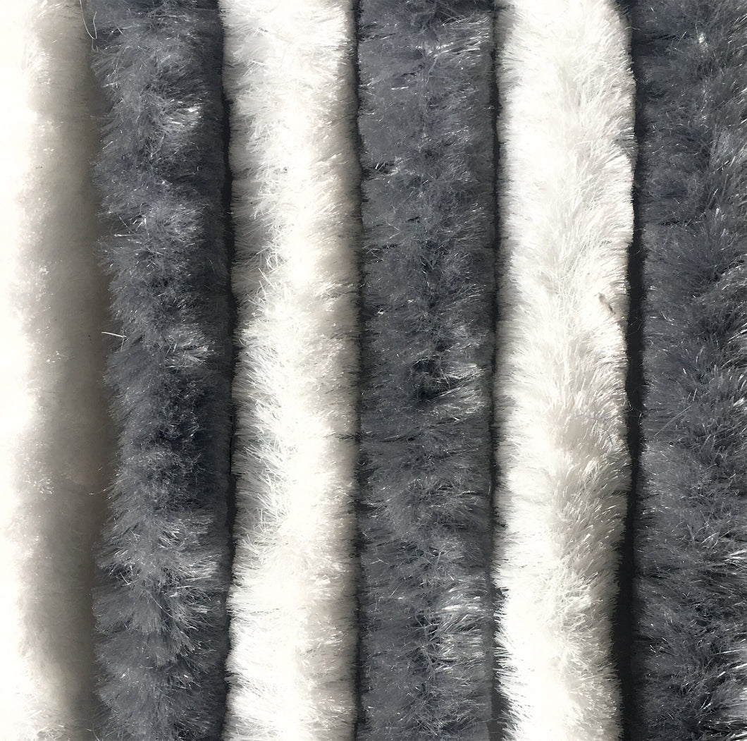 Fluffy curtain 70 x 205 cm gray-white