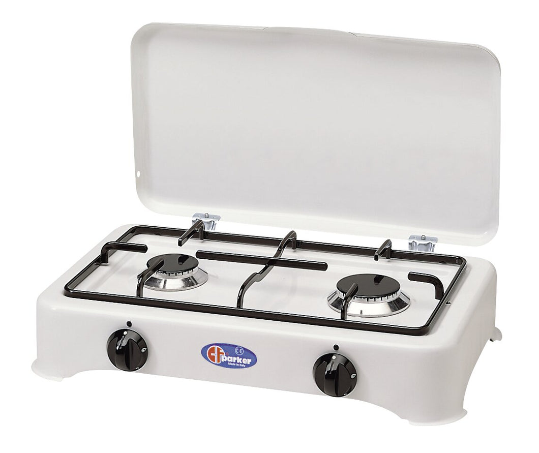 Enamel two-burner hob white