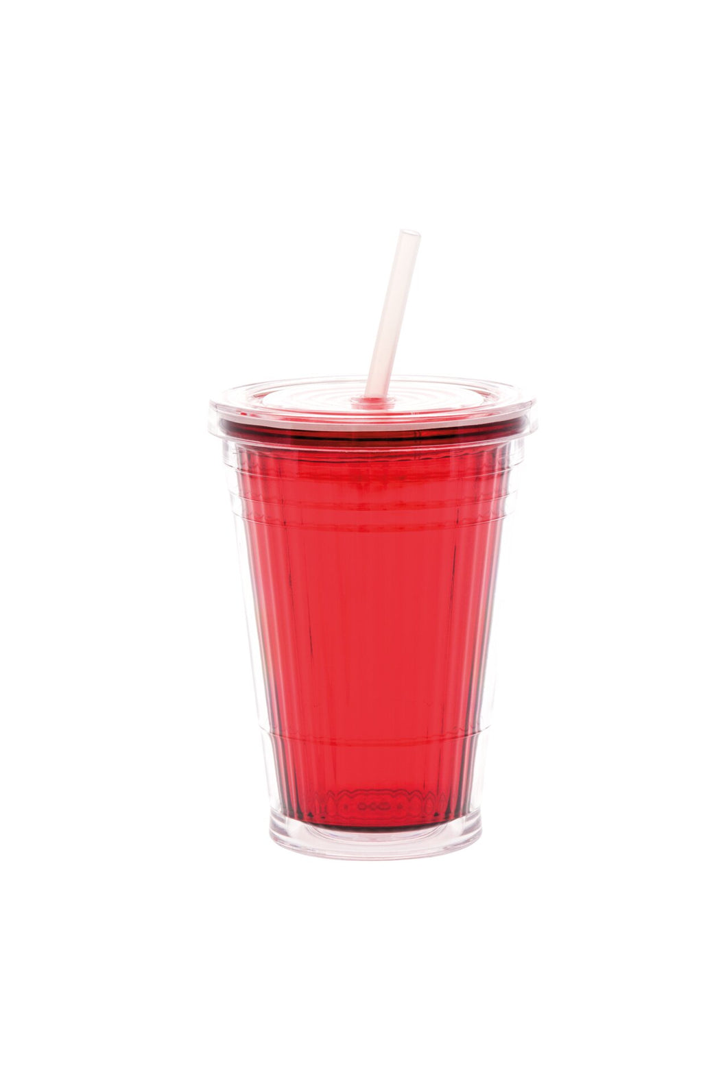 Becher mit Strohhalm rot (R)