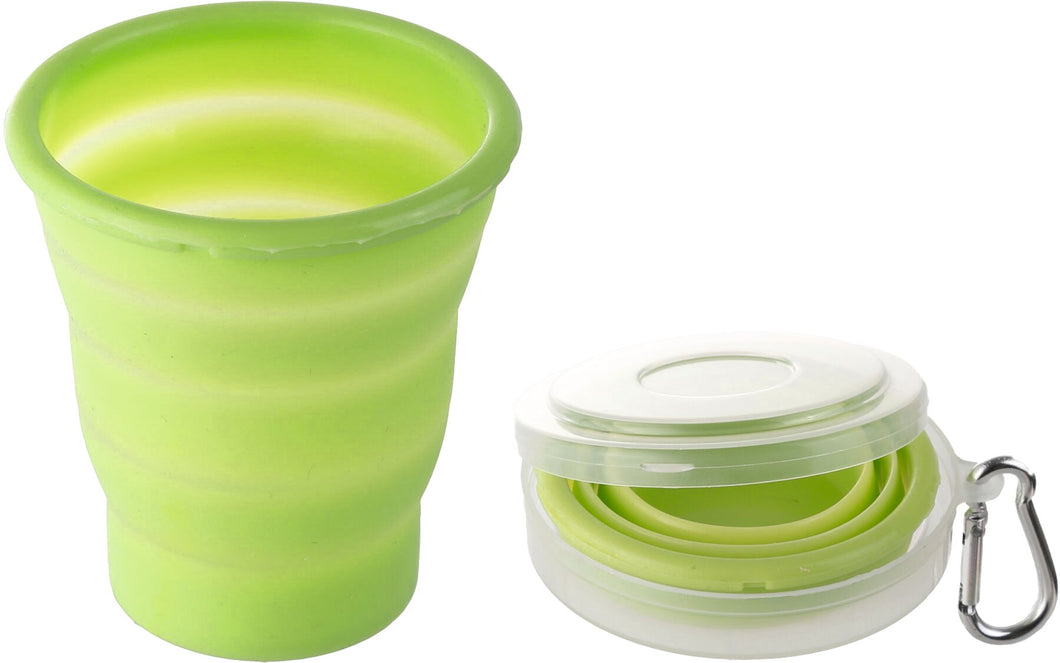 Silicone folding cup FOLD AWAY green