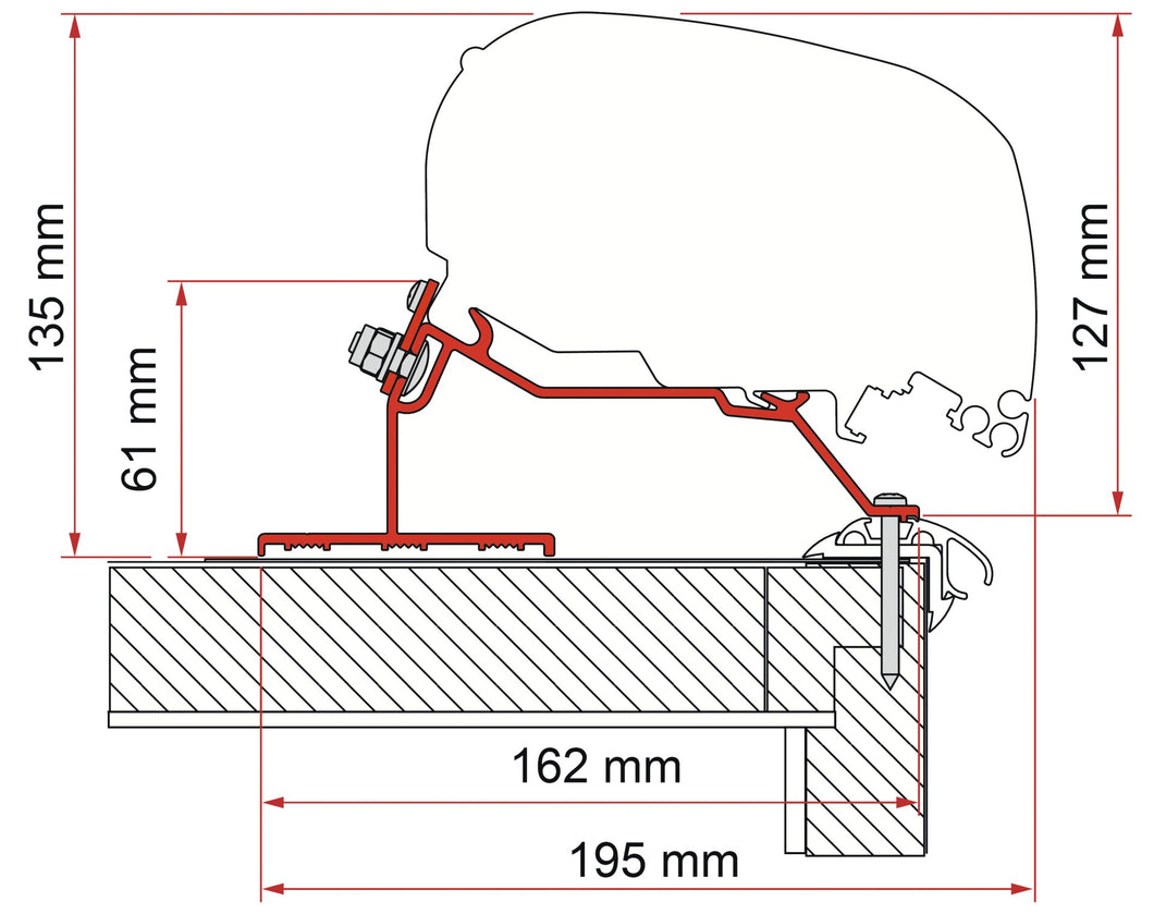 Adapter F80-F65 Caravan Roof 550 cm (S)