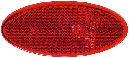 Reflector oval red self-adhesive