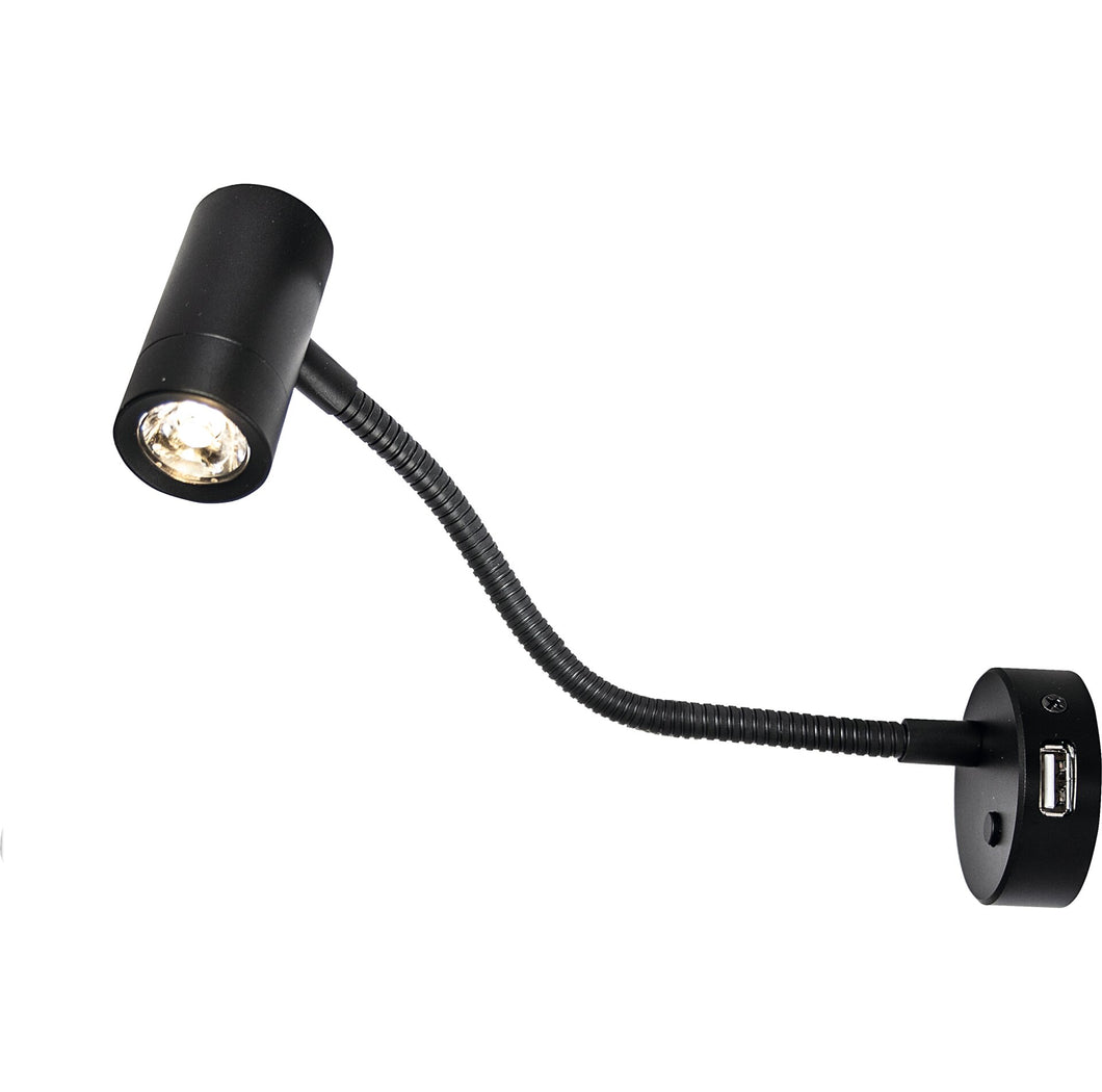 LED spot Mini Tube D4 flex satin black