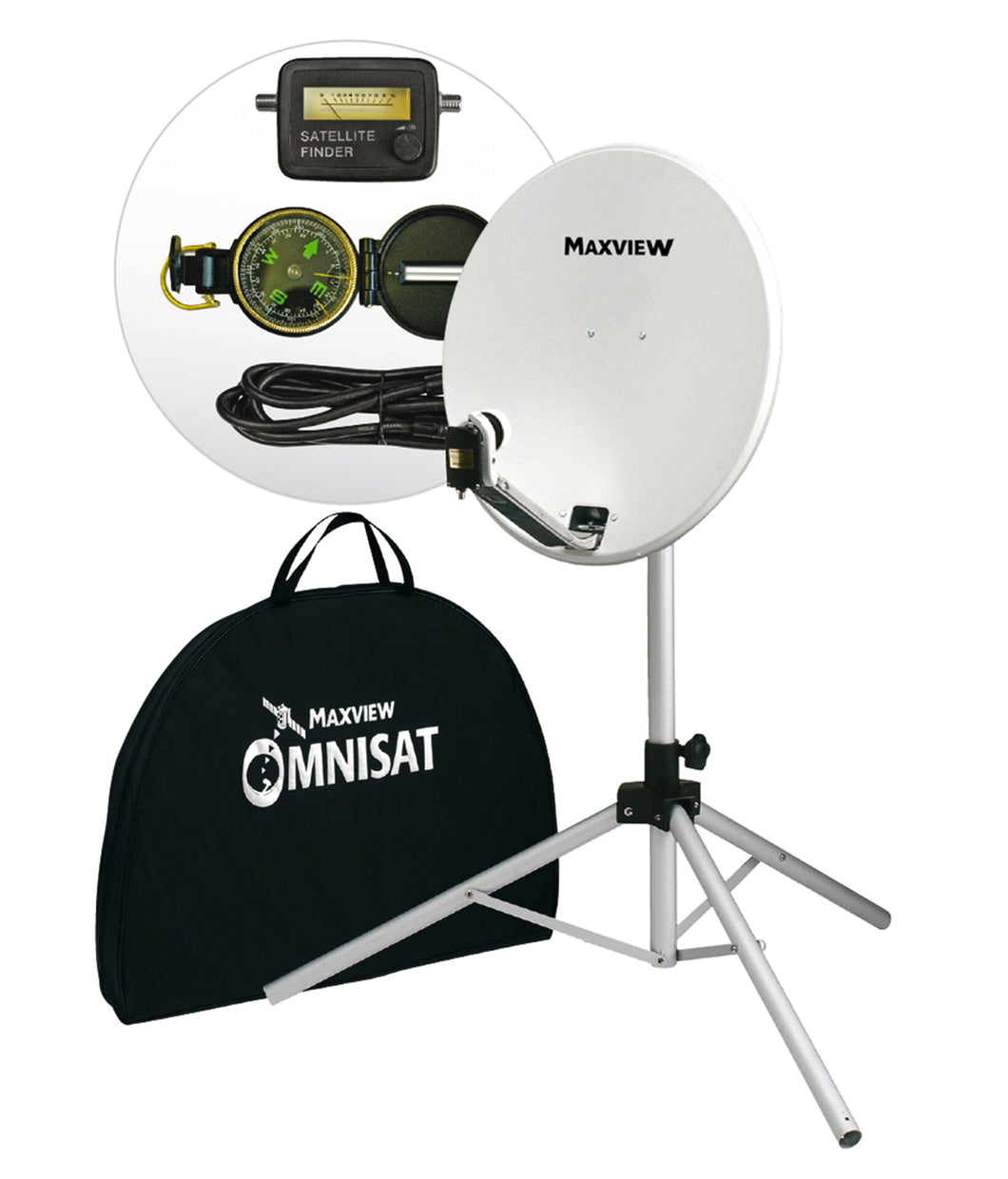 Portable satellite kit 65 cm w. receiver