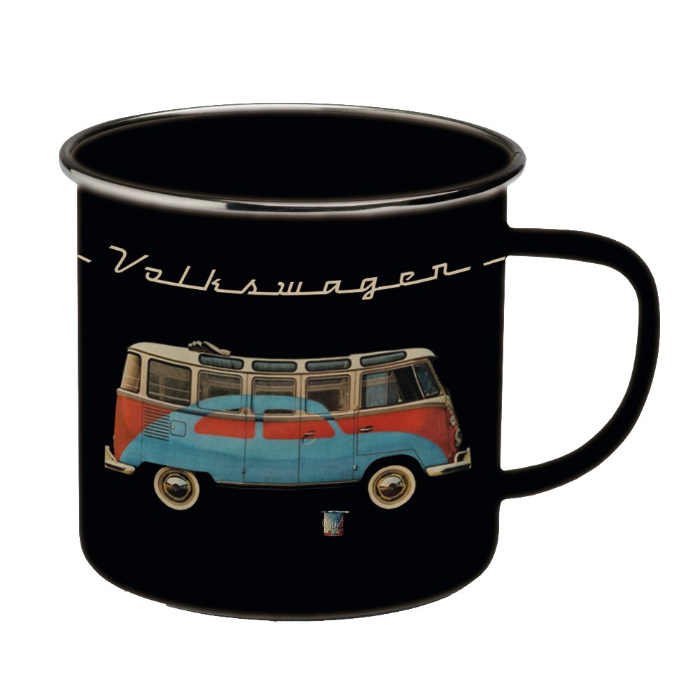 VW Collection Emaille Tasse schwarz