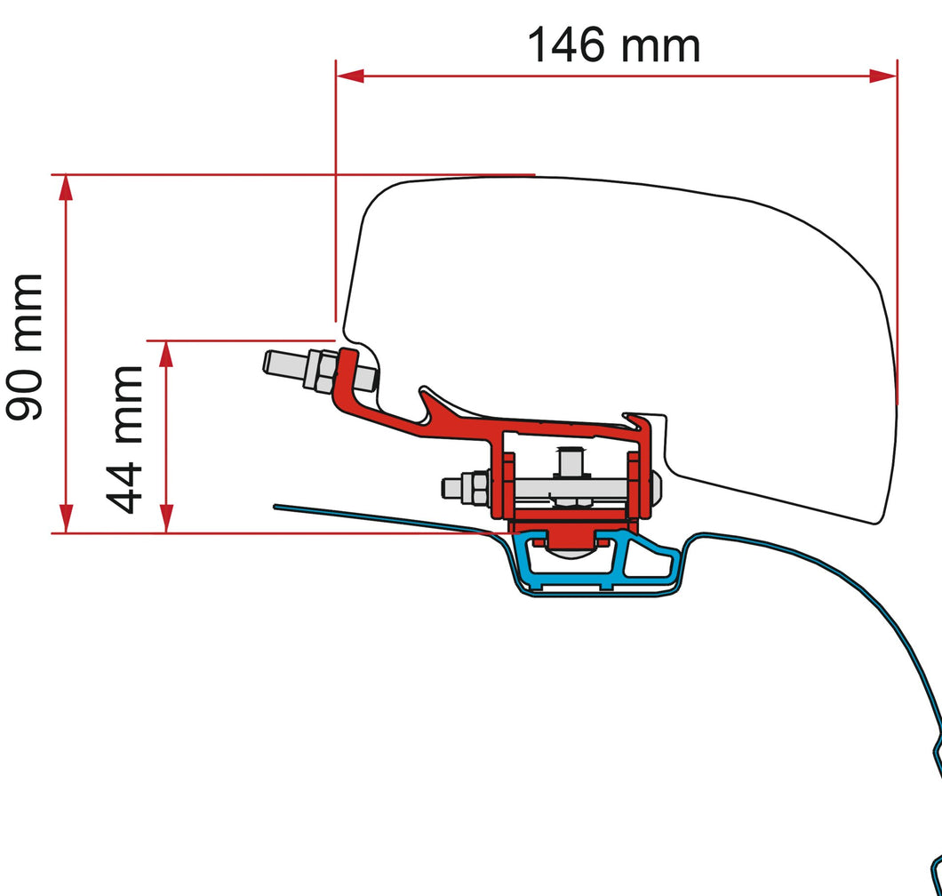 Adapter F40 Kit VW T5-T6 C-Schiene