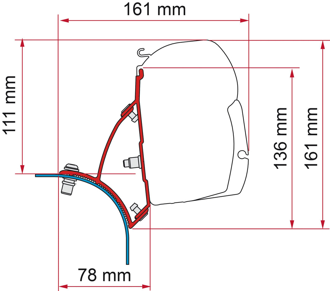 Adapter F43 Kit VW T5-T6 Lift Roof