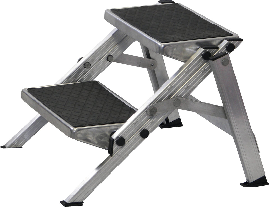 Foldable aluminum double step