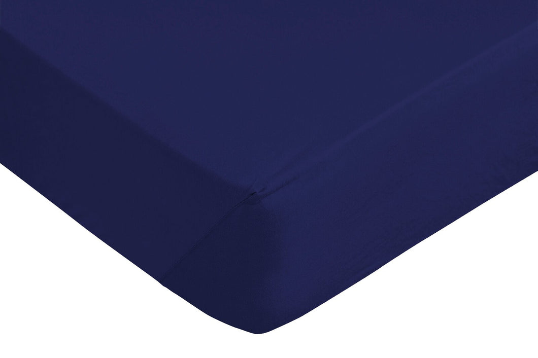 Jersey fitted sheet navy 140-160 x 200