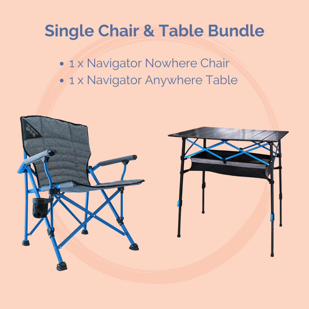 Camping Single Chair & Table Bundle - KUMPL