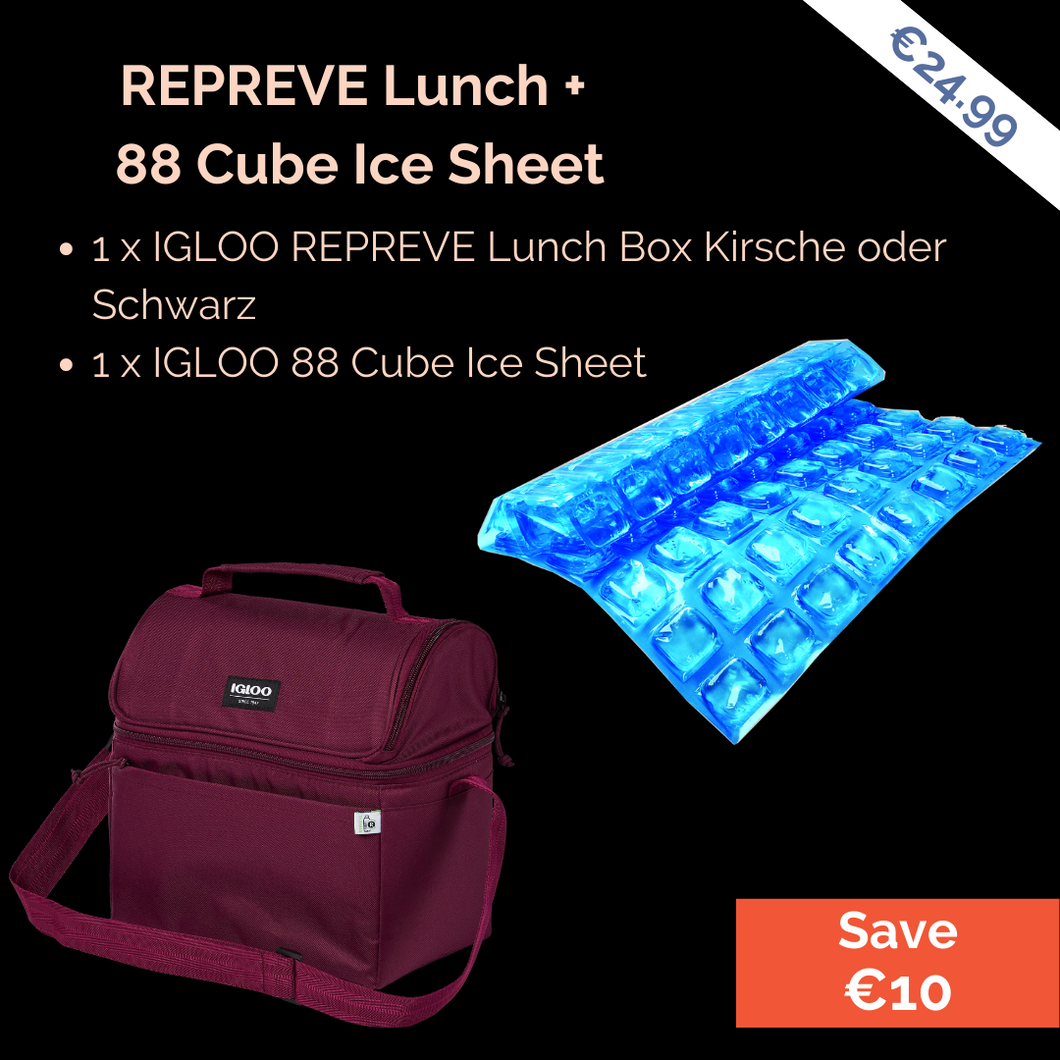 Bundle Deal: REPREVE Lunch Bag + 88 Cube Ice Sheet ; Perfekter Bundle für Camping und Caravaning ; Farbe: Rot und Blau ; Igloo ; Produktbild 